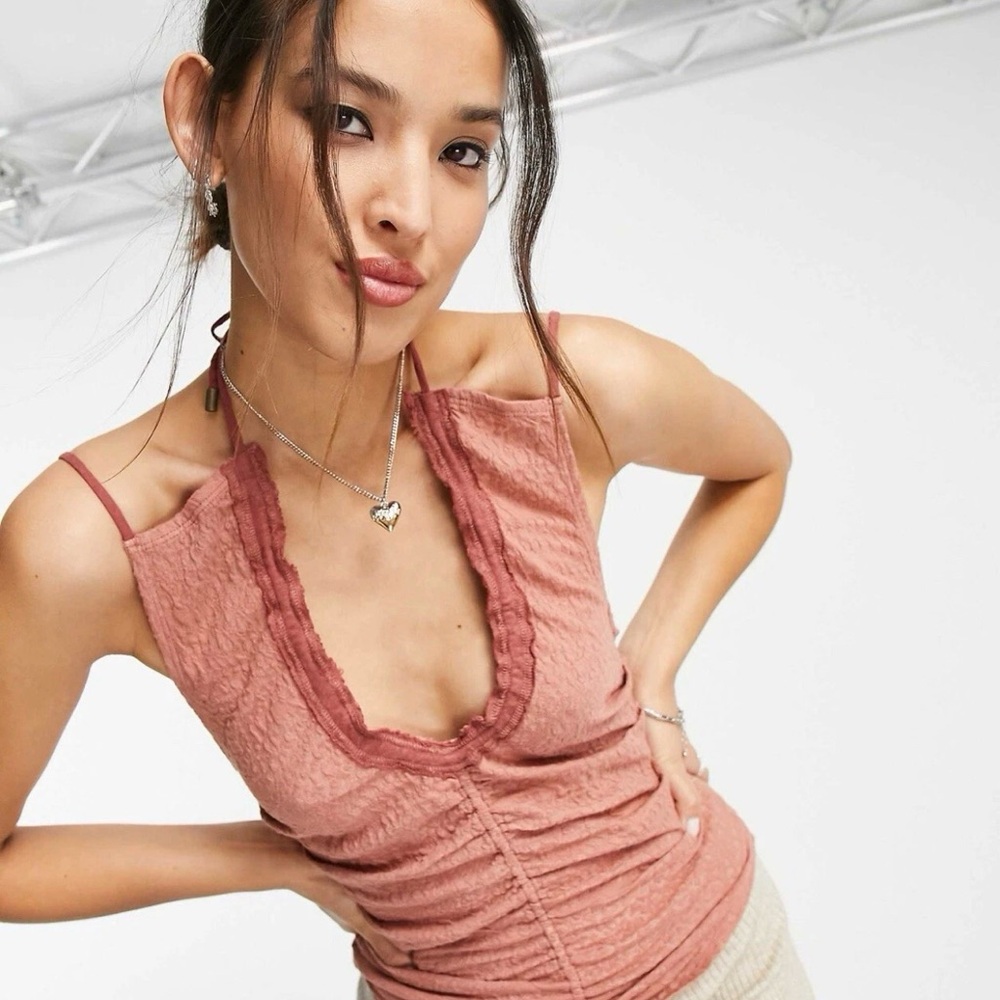NWT Free People Love Her keyhole tank top in red Size Small
